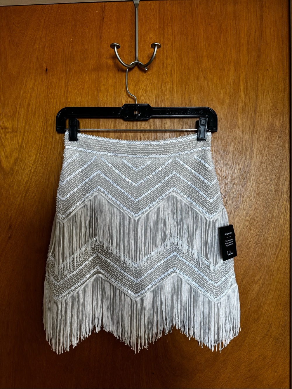 Lulu's White Fringe Sequin Two-piece Set - Picture 2 of 8